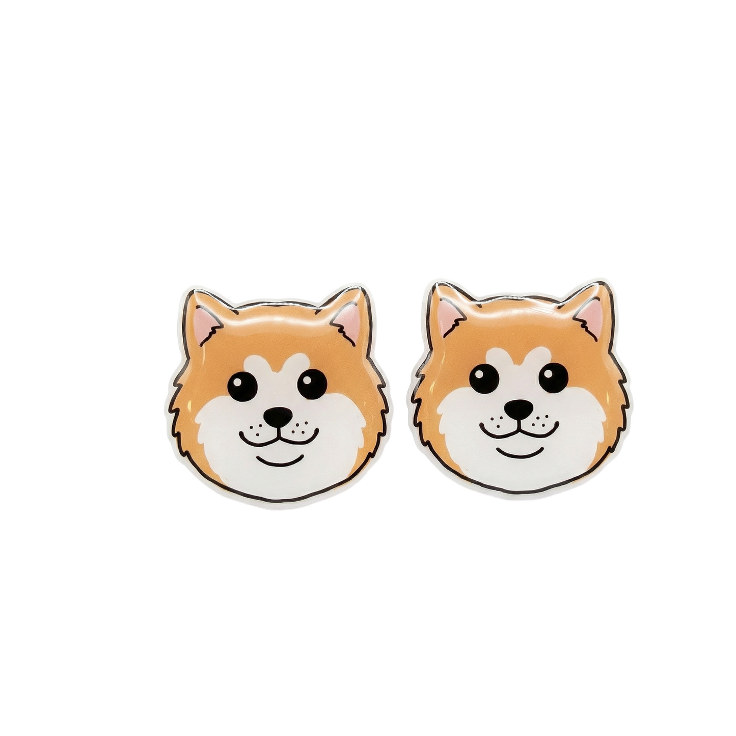 akita inu titanium stud earrings with hypoallergenic titanium posts - nickel-free for sensitive ears, cute gift