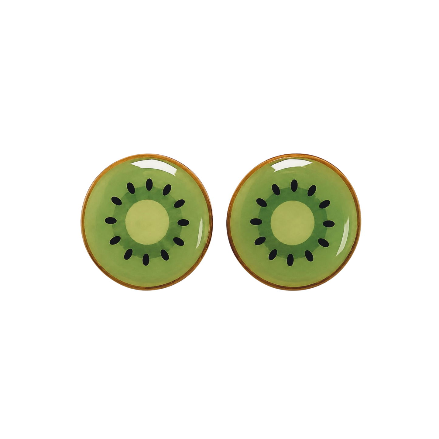 Kiwi titanium stud earrings for sensitive ears kiwi slices