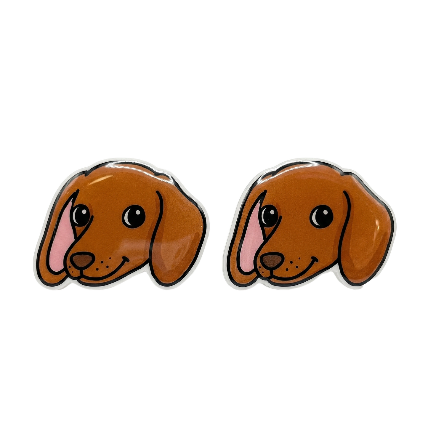 dachshund brown stud earrings with hypoallergenic titanium posts - nickel-free for sensitive ears, cute gift