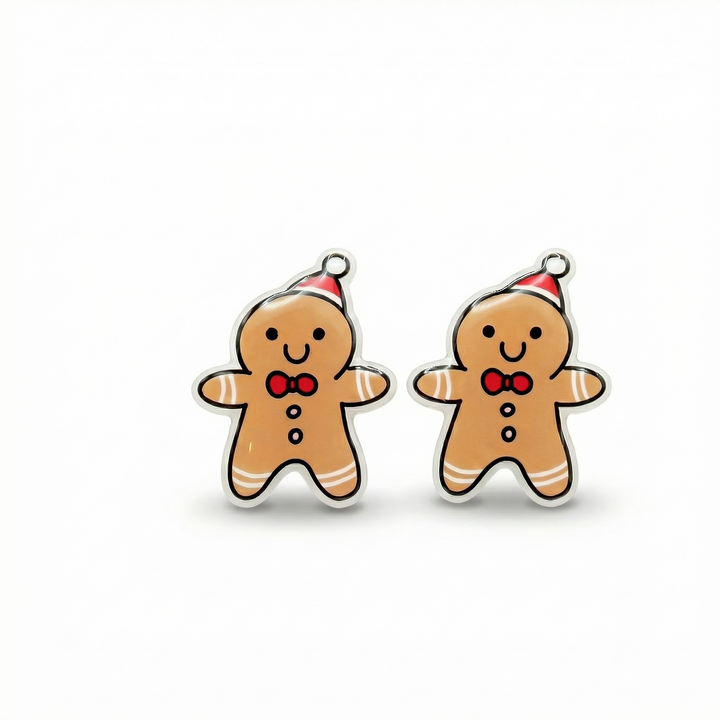 gingerbread man stud earrings with hypoallergenic titanium posts - nickel-free for sensitive ears, cute gift