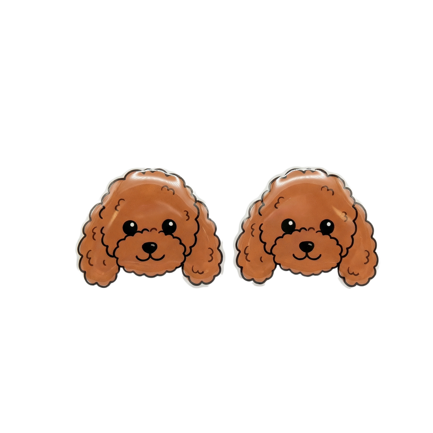poodle apricot stud earrings with hypoallergenic titanium posts - nickel-free for sensitive ears, cute gift