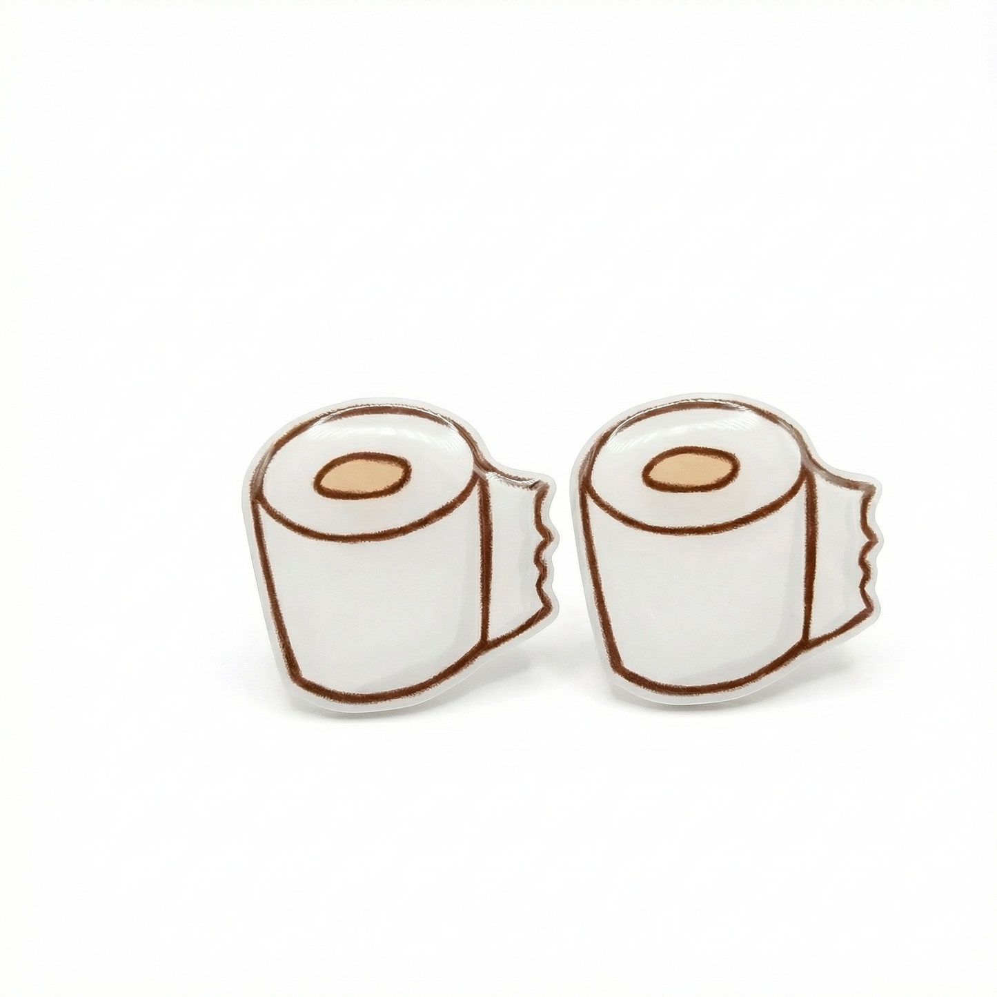 toilet paper titanium stud earrings with hypoallergenic titanium posts - nickel-free for sensitive ears, cute gift