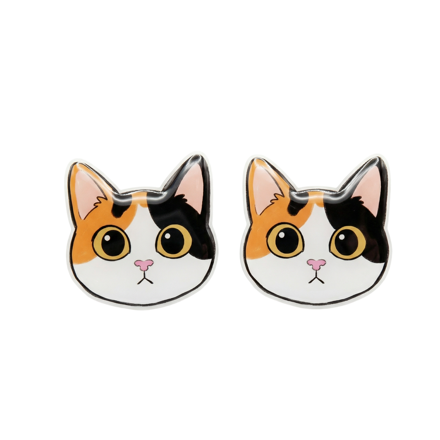 calico cat stud earrings with hypoallergenic titanium posts - nickel-free for sensitive ears, cute gift