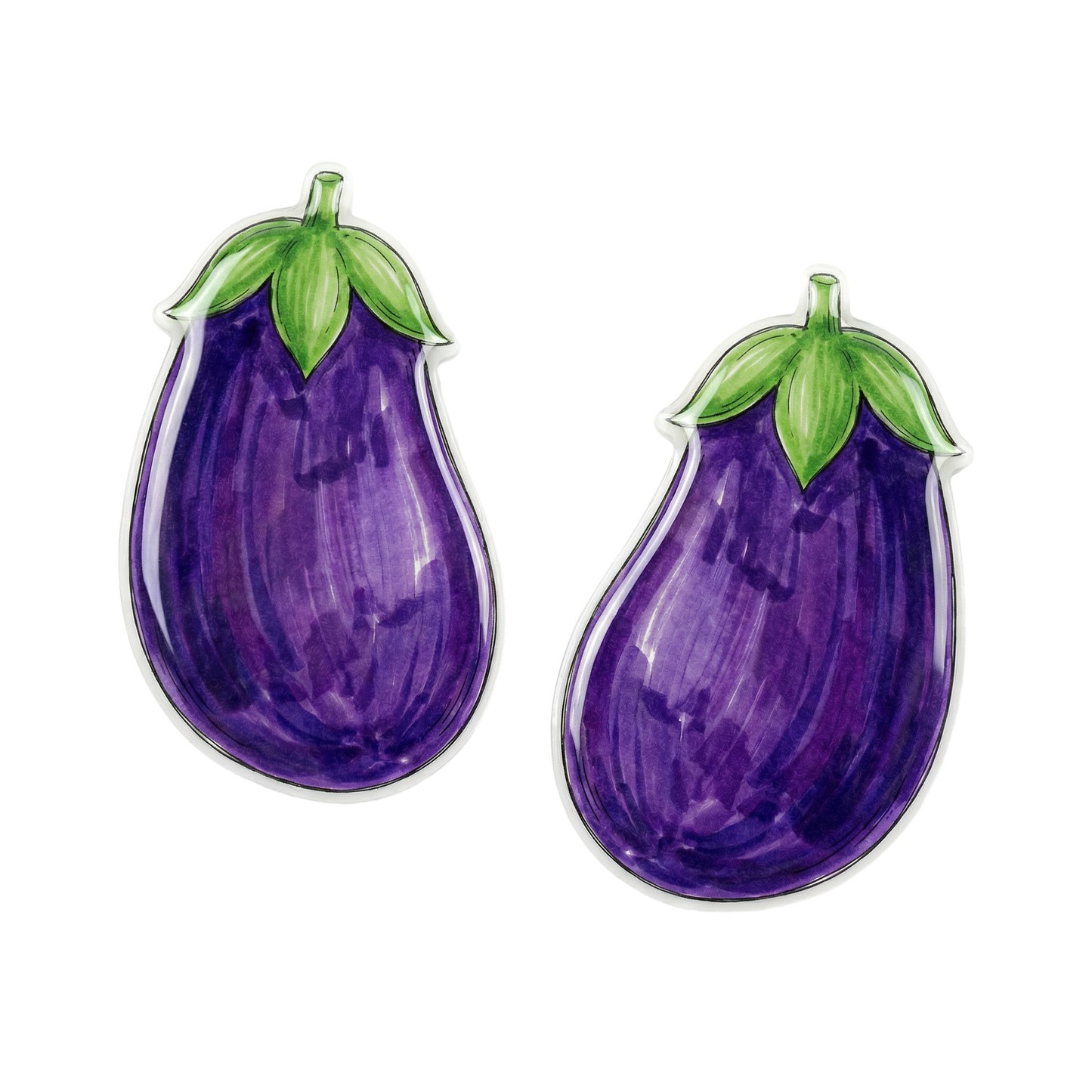 eggplant stud earrings with hypoallergenic titanium posts - nickel-free for sensitive ears, cute gift
