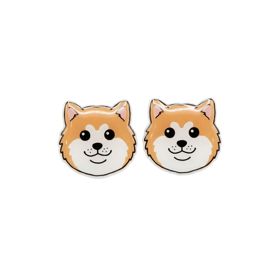 akita inu titanium stud earrings with hypoallergenic titanium posts - nickel-free for sensitive ears, cute gift