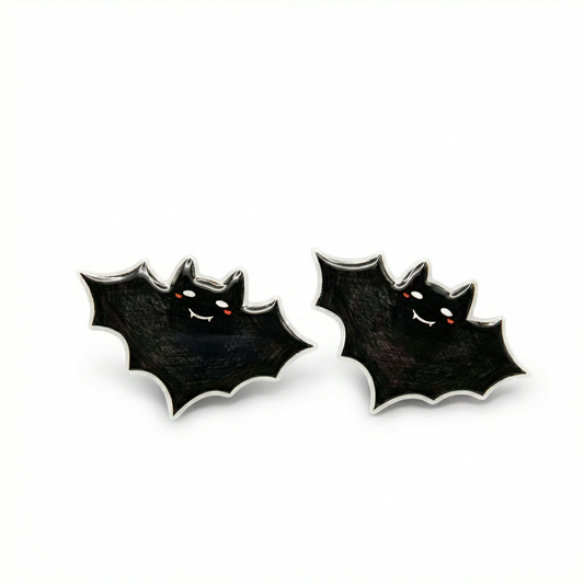 Bat titanium stud earrings for sensitive ears