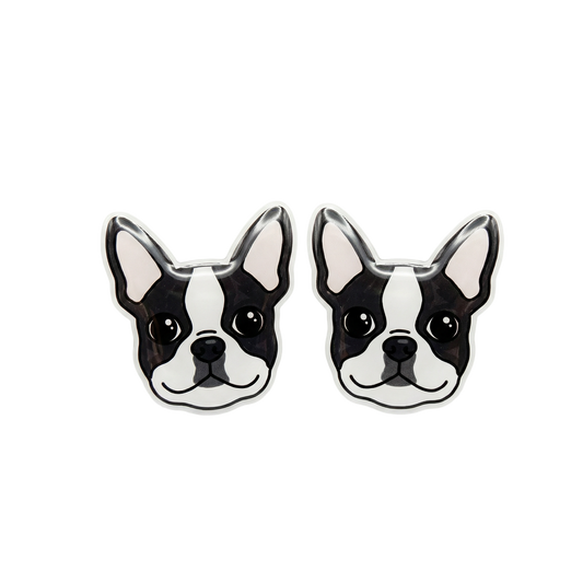 black & white boston terrier stud earrings with hypoallergenic titanium posts - nickel-free for sensitive ears, cute gift