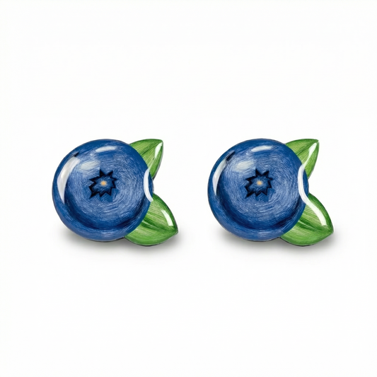 blueberry titanium stud earrings with hypoallergenic titanium posts - nickel-free for sensitive ears, cute gift