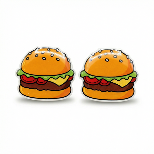 Burger titanium stud earrings for sensitve ears