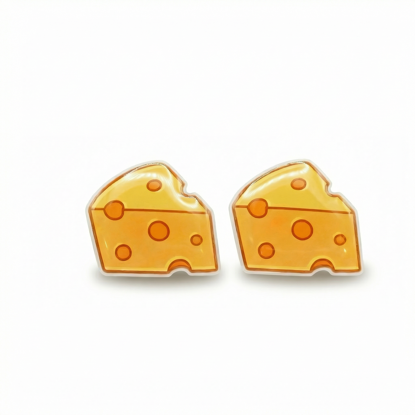 cheese stud earrings with hypoallergenic titanium posts - nickel-free for sensitive ears, cute gift