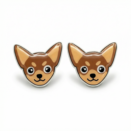 Chihuahua Titanium Stud Earrings for sensitive ears