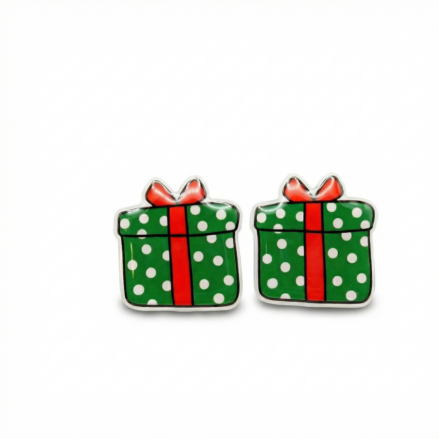christmas gift stud earrings with hypoallergenic titanium posts - nickel-free for sensitive ears, cute gift