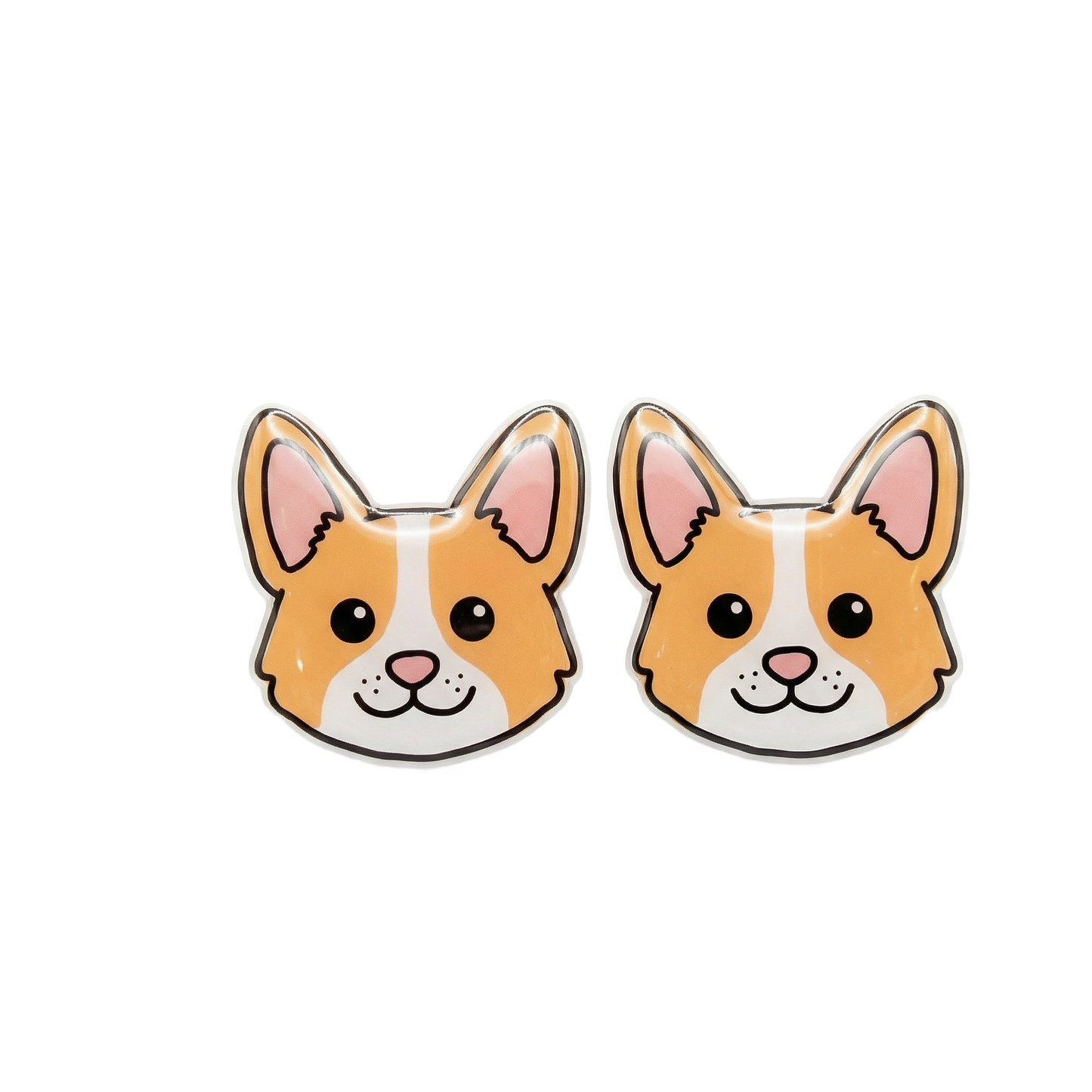 corgi orange stud earrings with hypoallergenic titanium posts - nickel-free for sensitive ears, cute gift