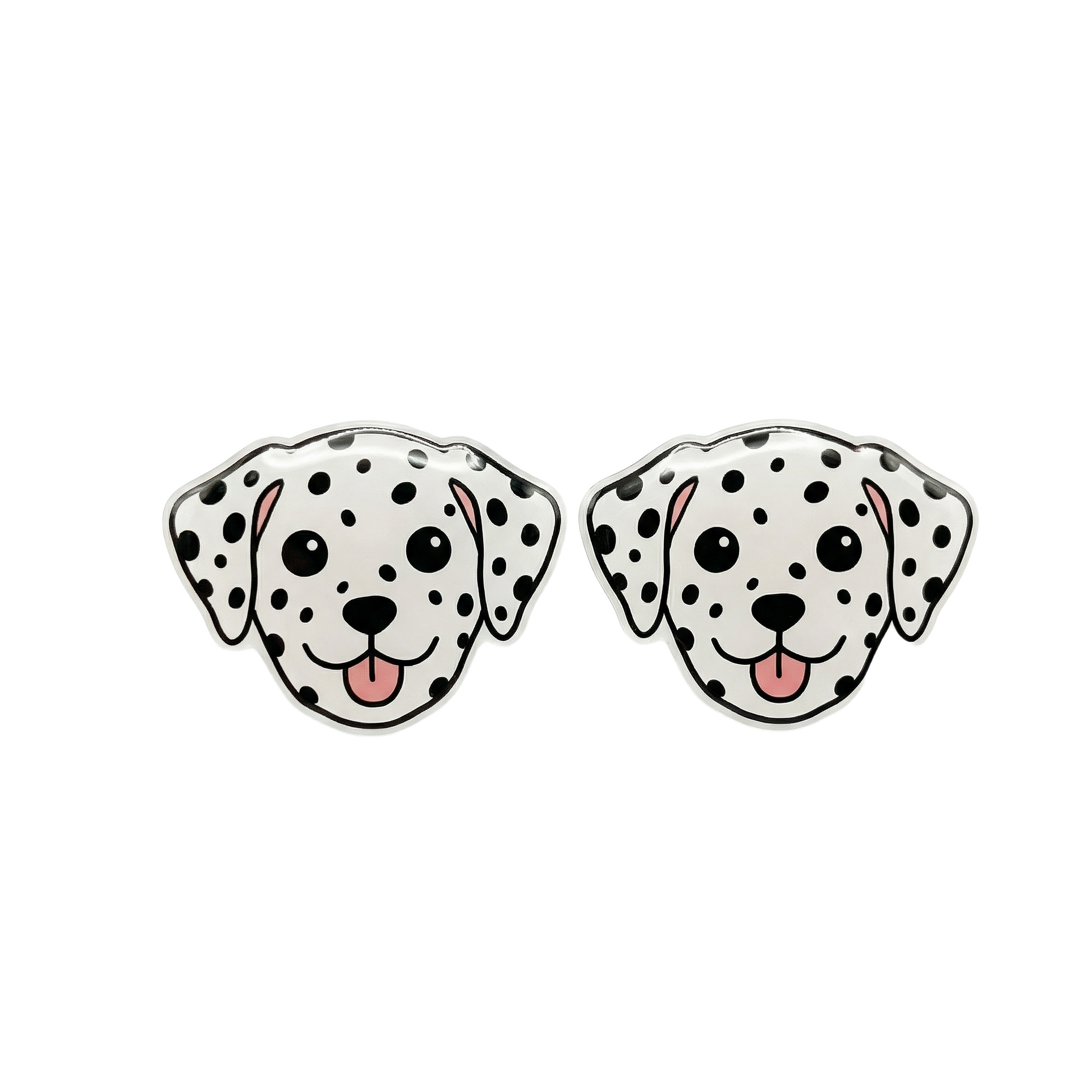 dalmatian puppy face stud earrings with hypoallergenic titanium posts - nickel-free for sensitive ears, cute gift