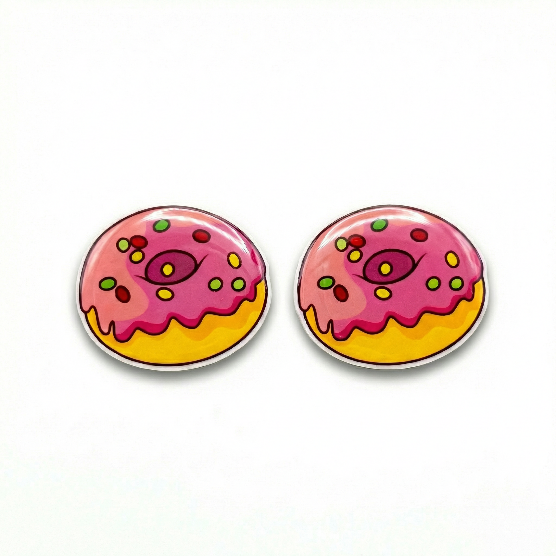 Pink Donut titanium stud earrings for sensitive ears