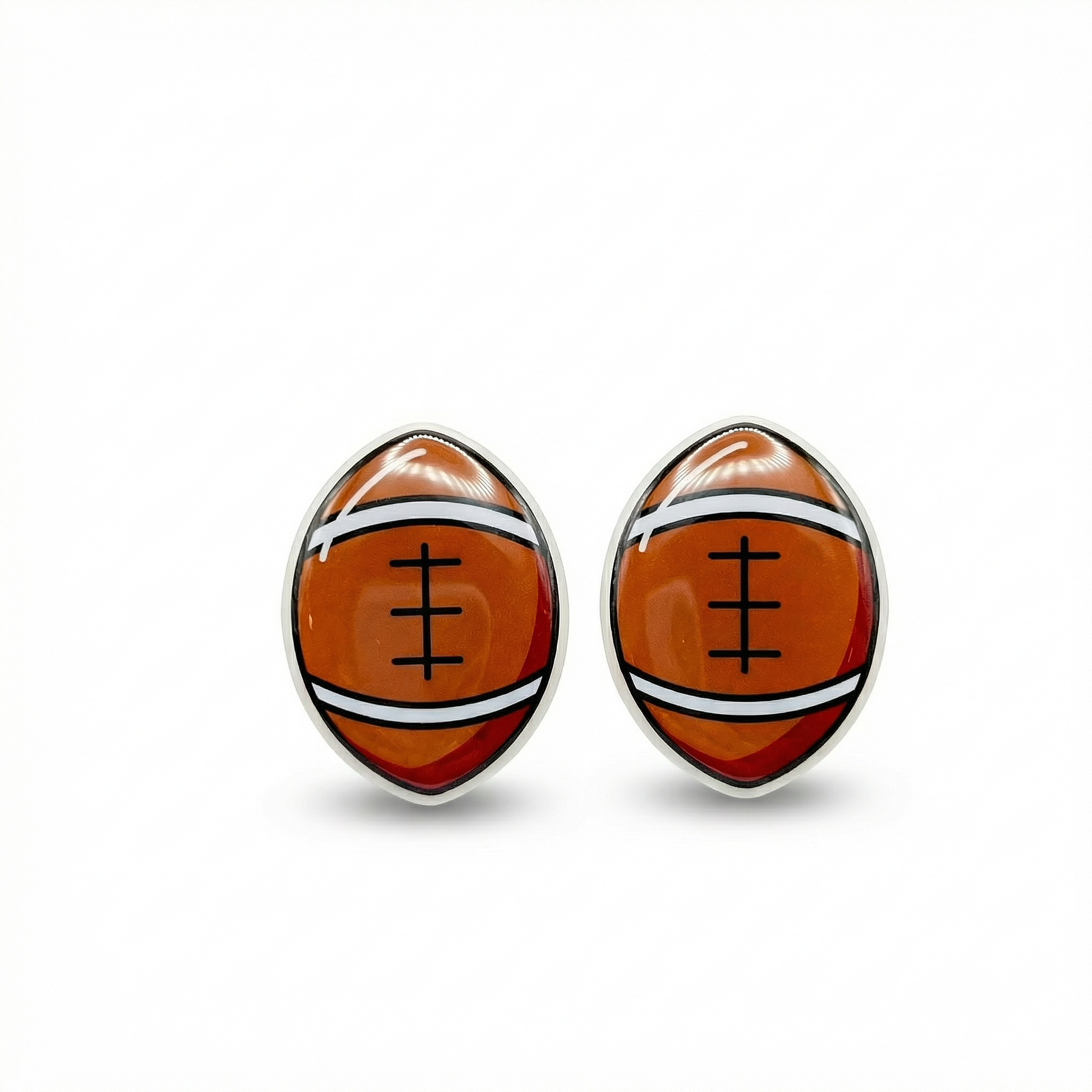 football stud earrings with hypoallergenic titanium posts - nickel-free for sensitive ears, cute gift