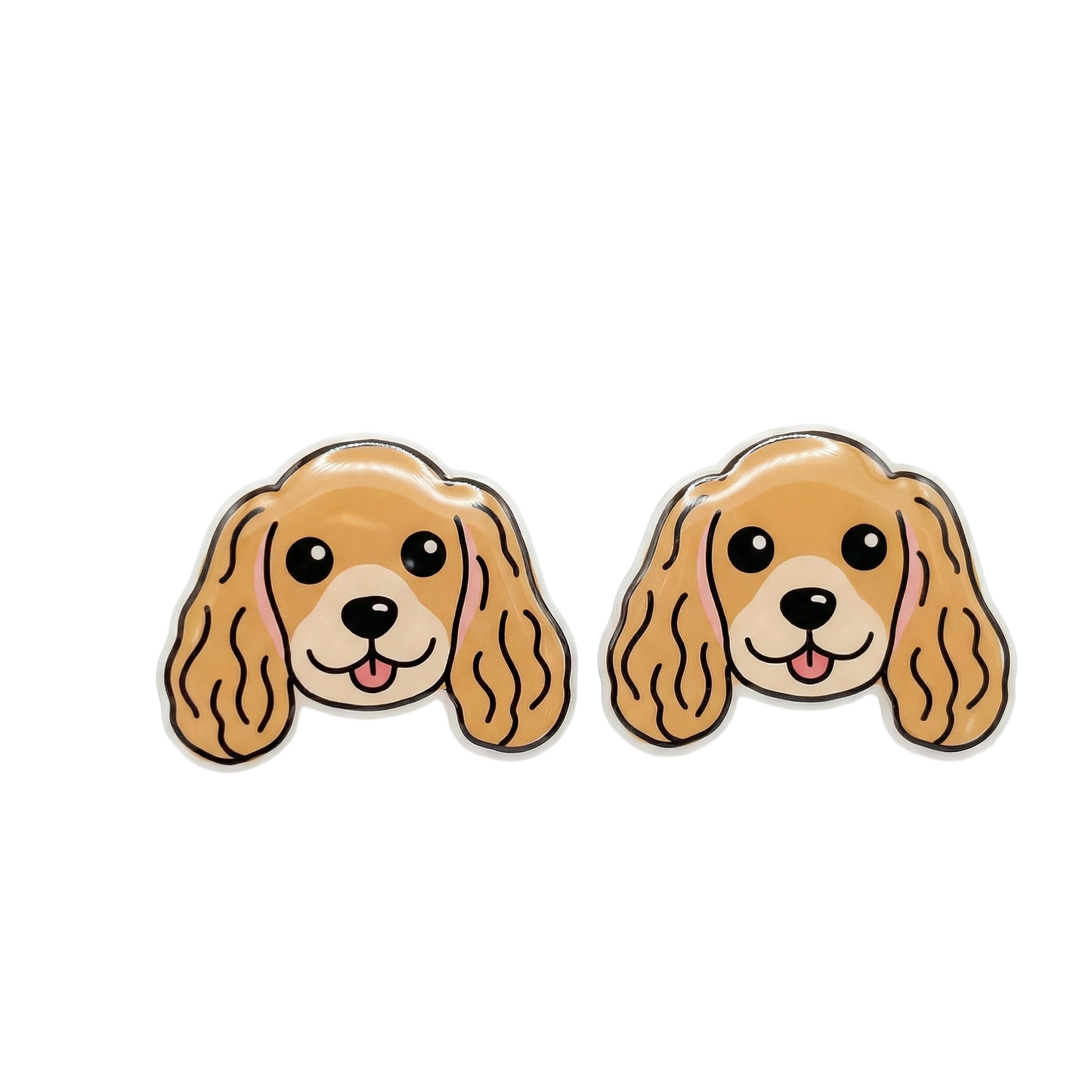 golden spaniel titanium stud earrings with hypoallergenic titanium posts - nickel-free for sensitive ears, cute gift