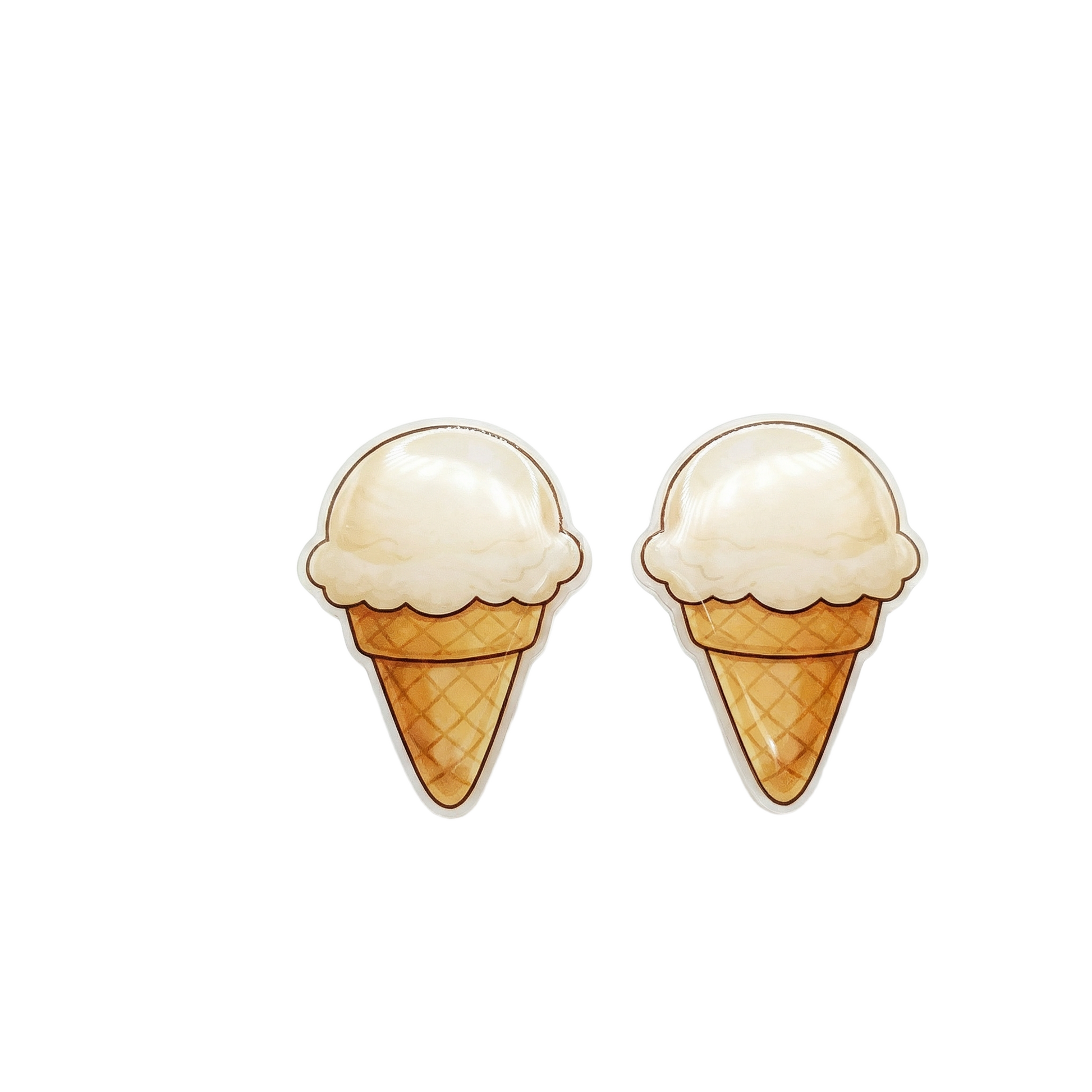 ice cream titanium stud earrings with hypoallergenic titanium posts - nickel-free for sensitive ears, cute gift