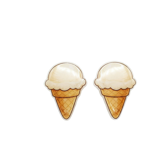 ice cream titanium stud earrings with hypoallergenic titanium posts - nickel-free for sensitive ears, cute gift