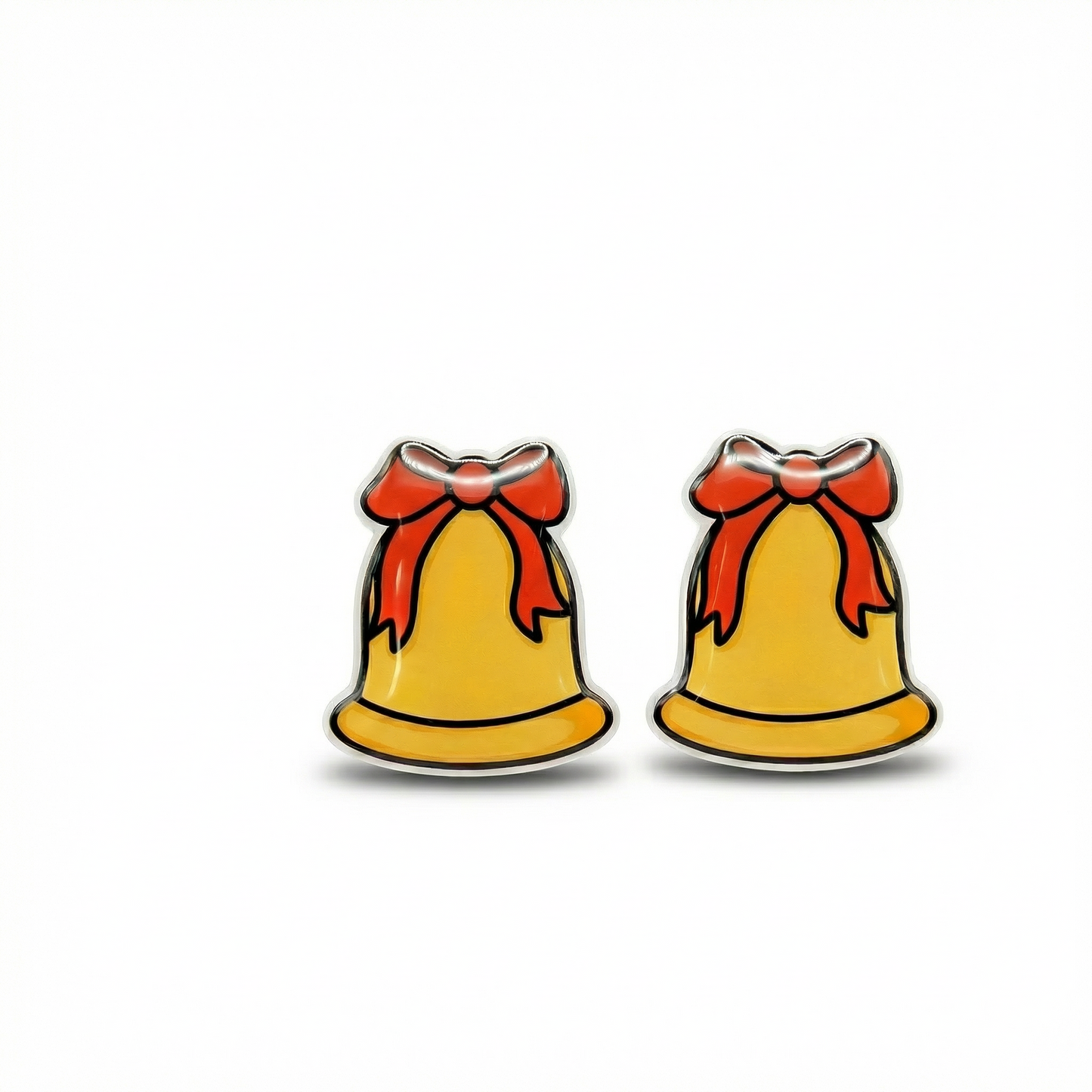 jingle bell stud earrings with hypoallergenic titanium posts - nickel-free for sensitive ears, cute gift