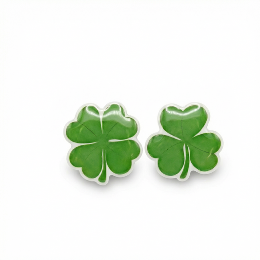 lucky clover titanium stud earrings with hypoallergenic titanium posts - nickel-free for sensitive ears, cute gift