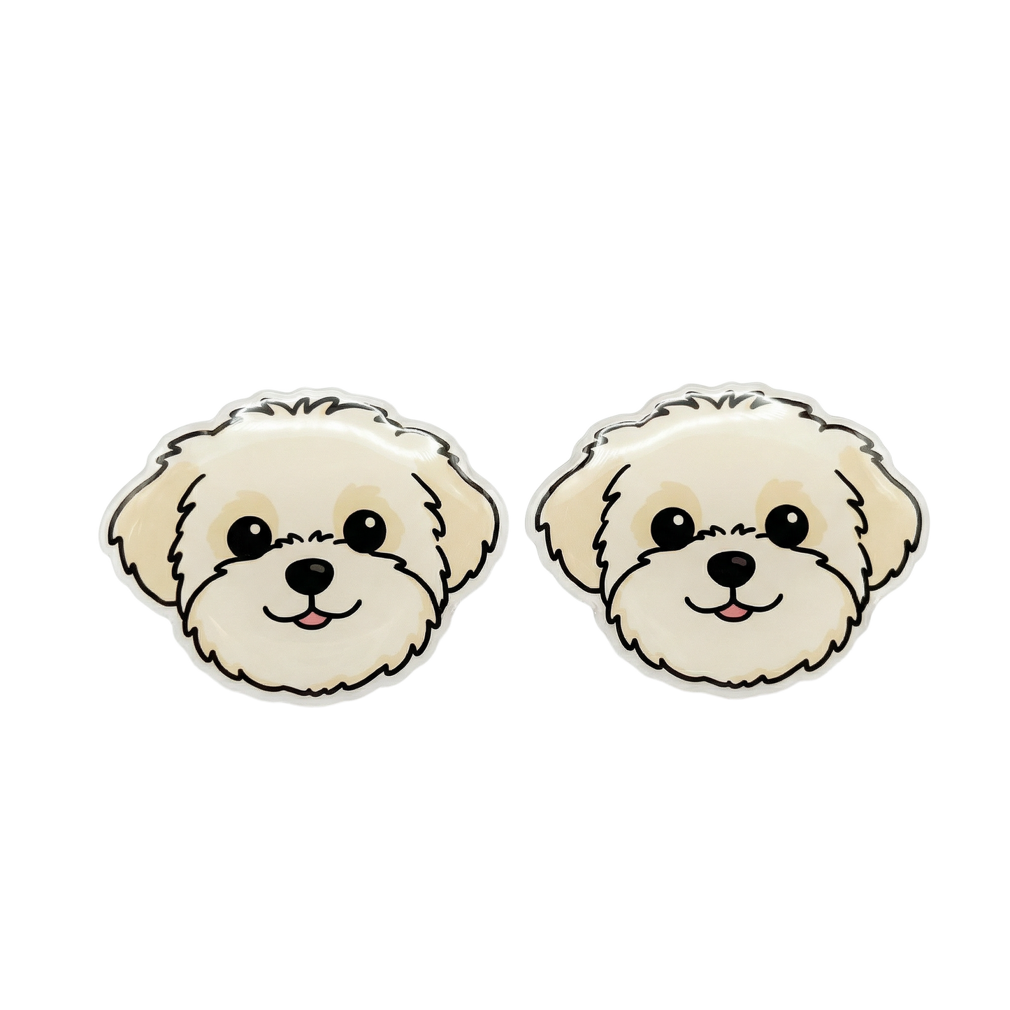 maltese white stud earrings with hypoallergenic titanium posts - nickel-free for sensitive ears, cute gift