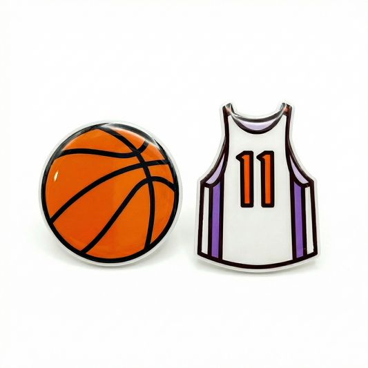 basketball jersey & ball (mismatch pair) stud earrings with hypoallergenic titanium posts - nickel-free for sensitive ears, cute gift