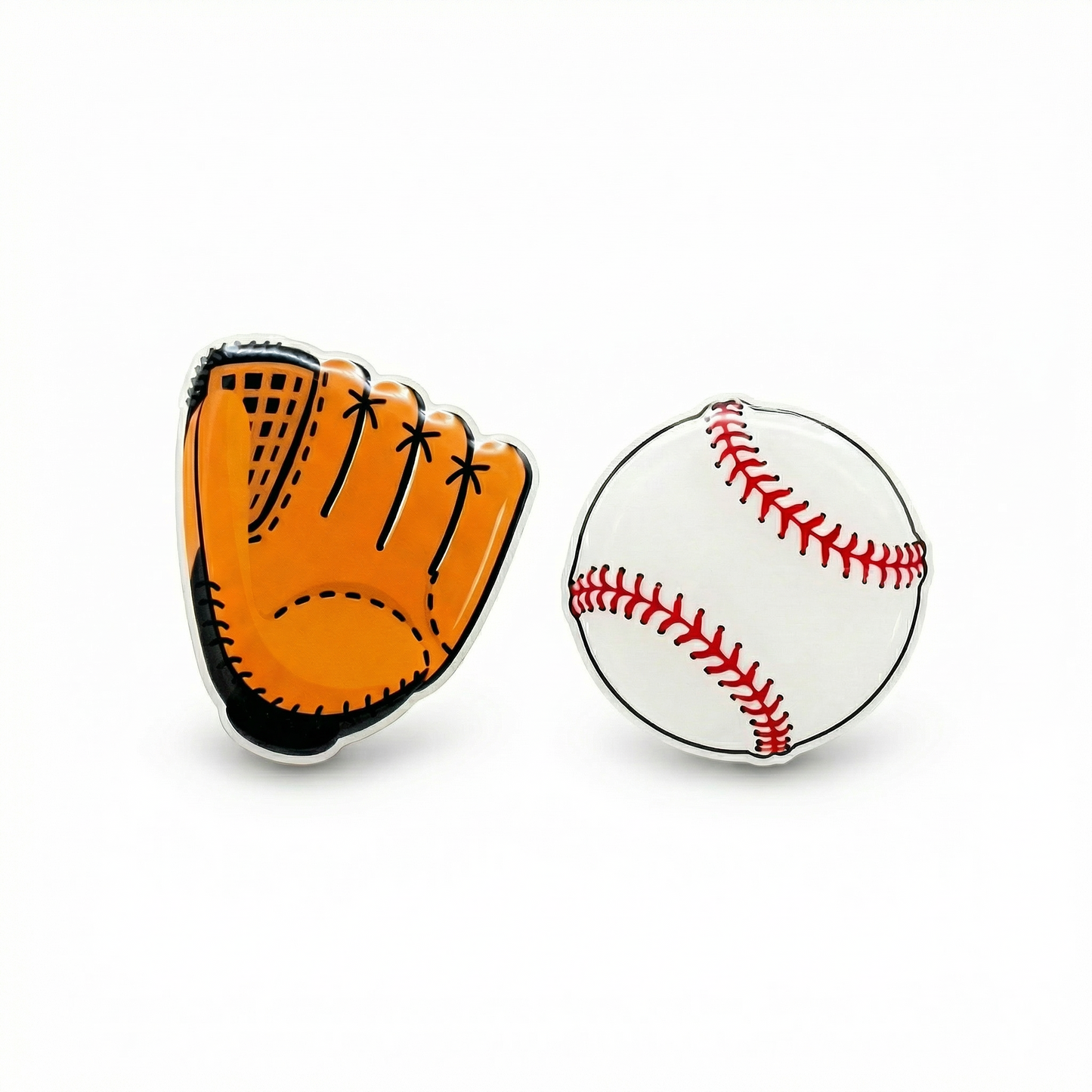 Baseball glove and baseball on a white background