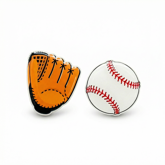 Baseball glove and baseball on a white background