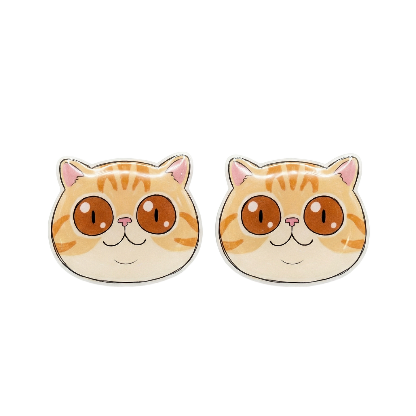 orange british shorthair cat stud earrings with hypoallergenic titanium posts - nickel-free for sensitive ears, cute gift