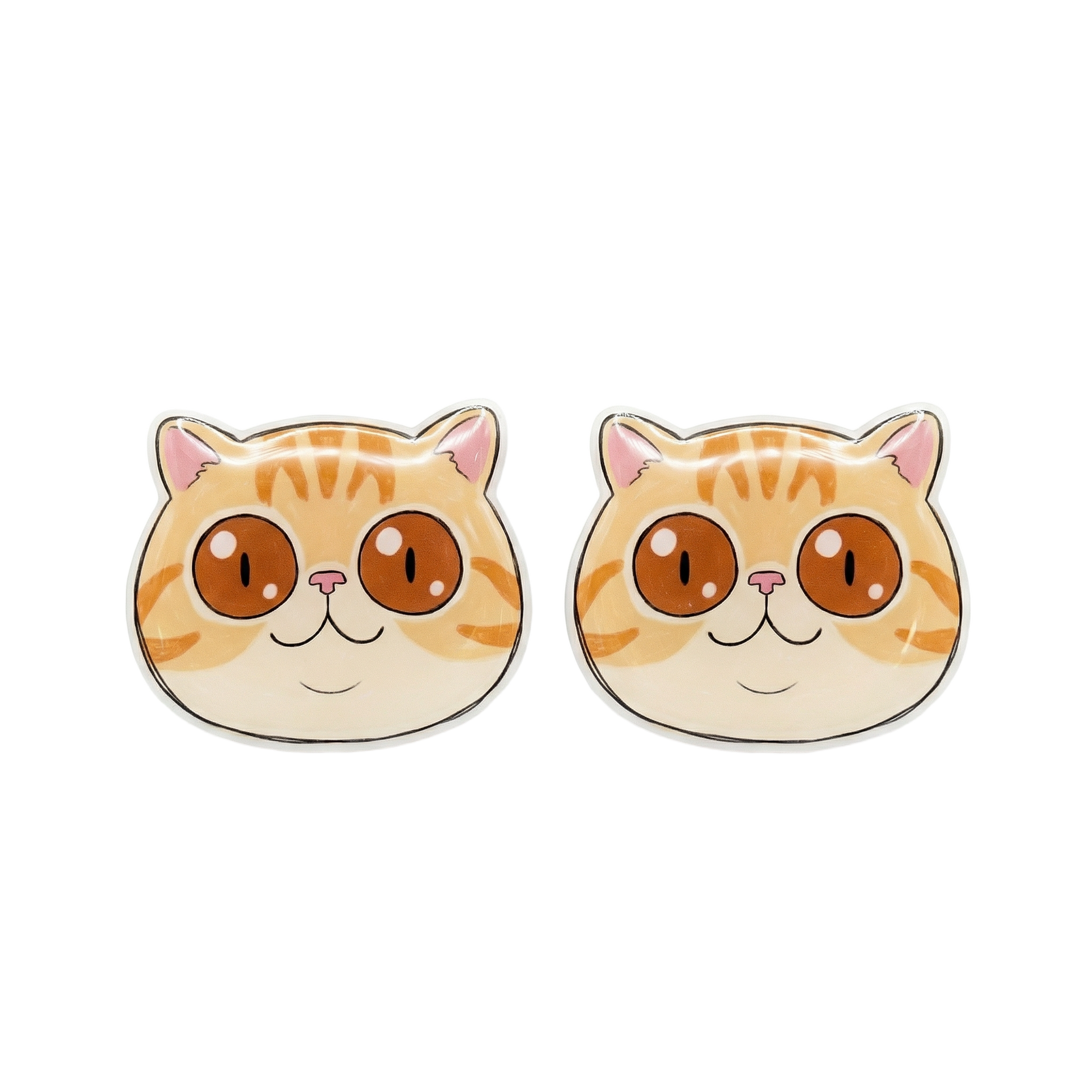orange british shorthair cat stud earrings with hypoallergenic titanium posts - nickel-free for sensitive ears, cute gift