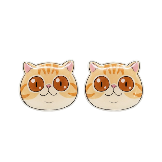 orange british shorthair cat stud earrings with hypoallergenic titanium posts - nickel-free for sensitive ears, cute gift