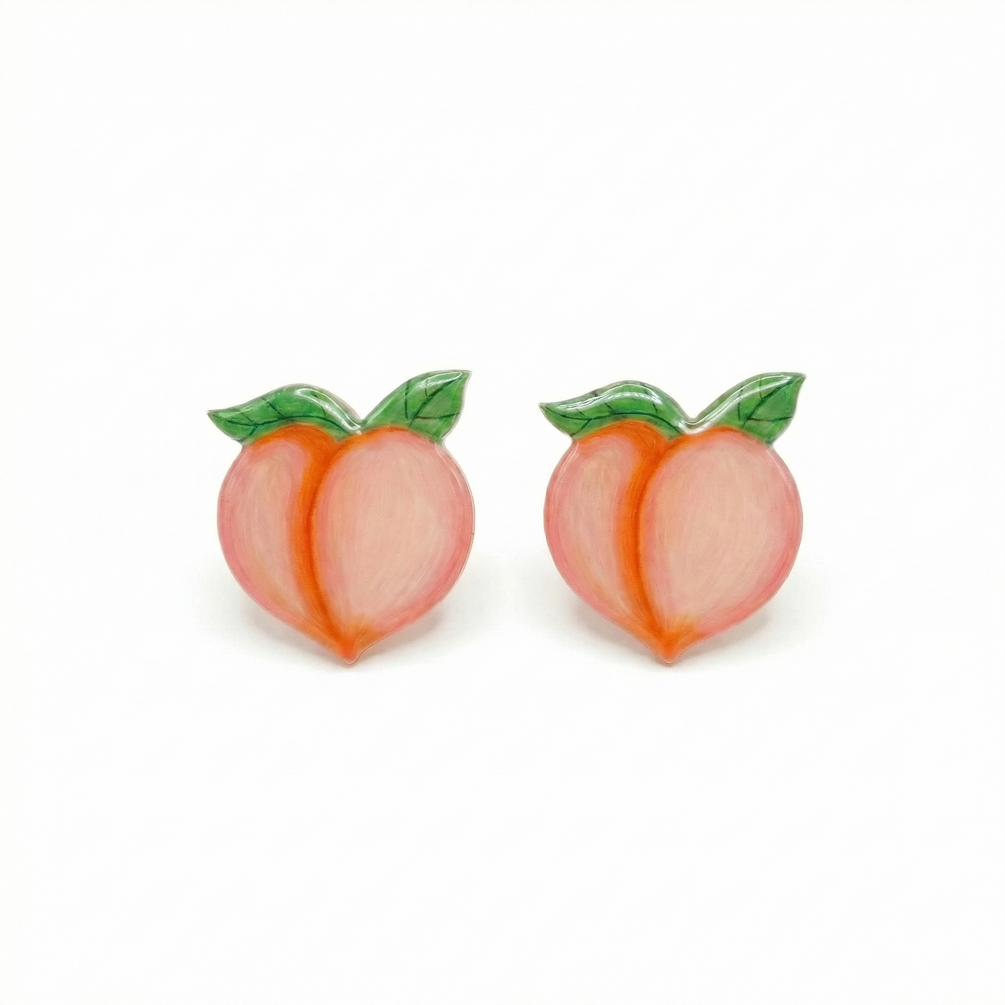 peach titanium stud earrings with hypoallergenic titanium posts - nickel-free for sensitive ears, cute gift