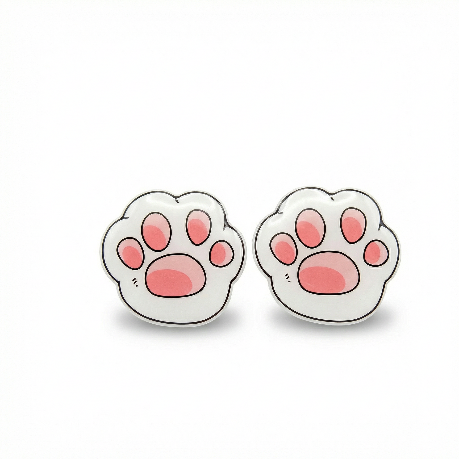 Paw print earrings on a white background