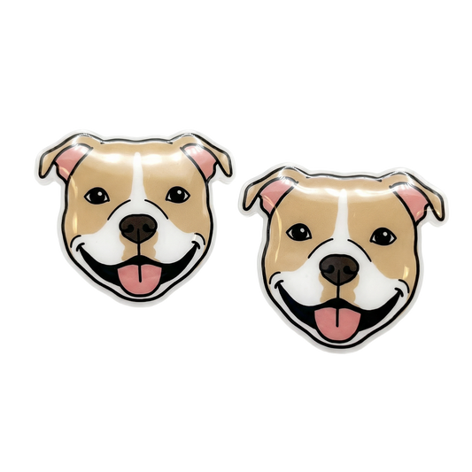 pit bull stud earrings with hypoallergenic titanium posts - nickel-free for sensitive ears, cute gift