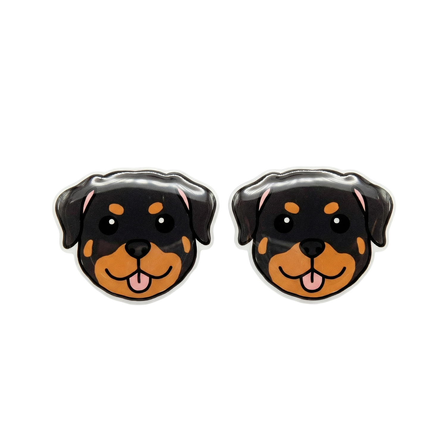 black & tan rottweiler titanium stud earrings with hypoallergenic titanium posts - nickel-free for sensitive ears, cute gift
