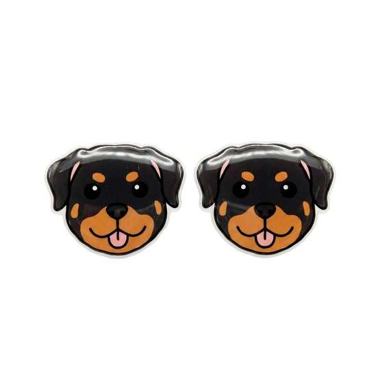 black & tan rottweiler titanium stud earrings with hypoallergenic titanium posts - nickel-free for sensitive ears, cute gift