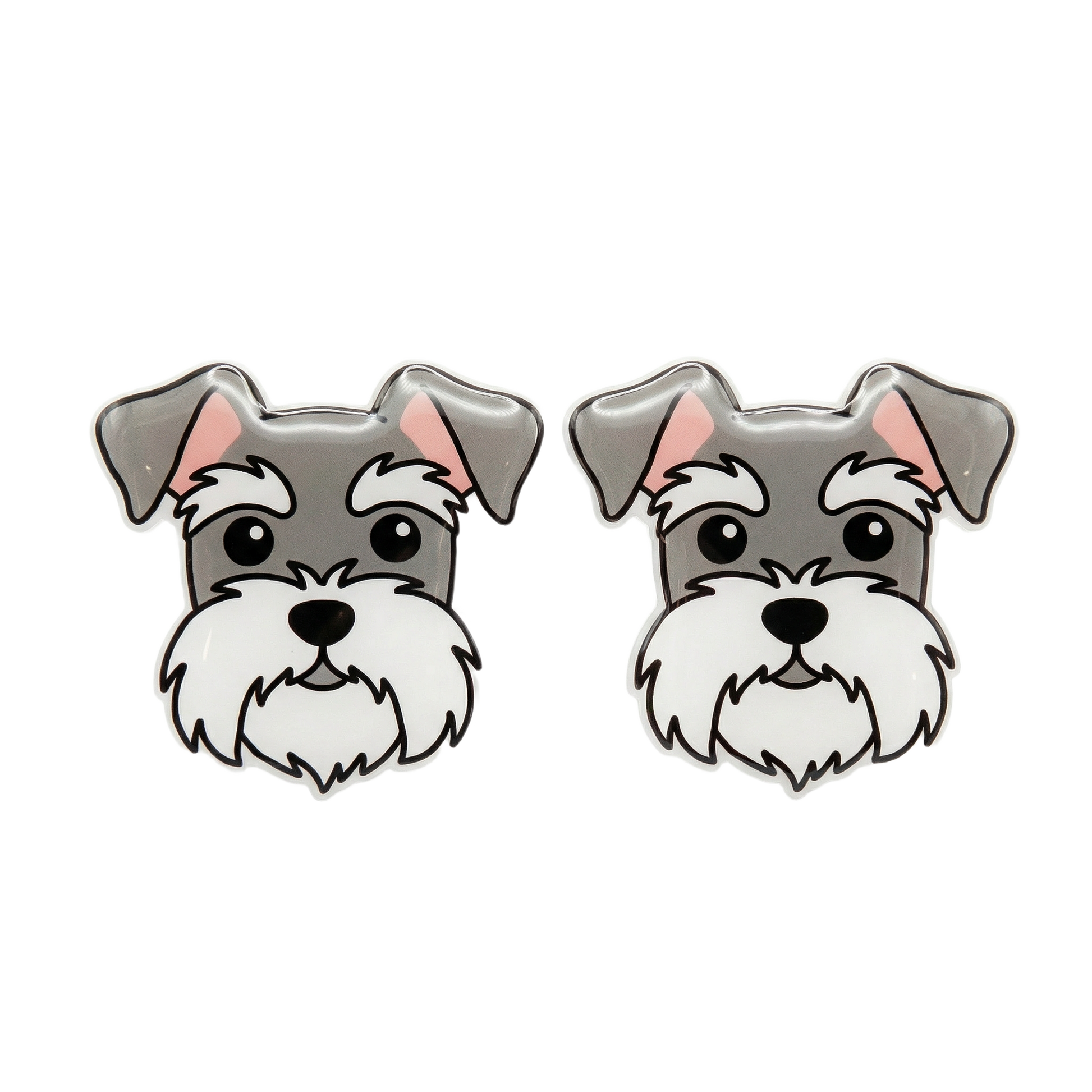 schnauzer gray titanium stud earringss with hypoallergenic titanium posts - nickel-free for sensitive ears, cute gift