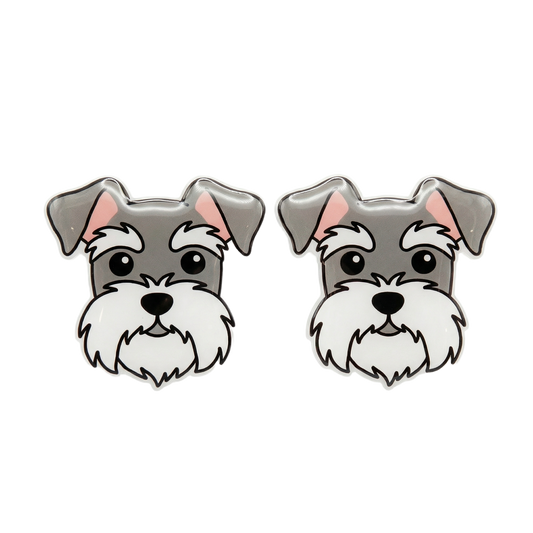 schnauzer gray titanium stud earringss with hypoallergenic titanium posts - nickel-free for sensitive ears, cute gift