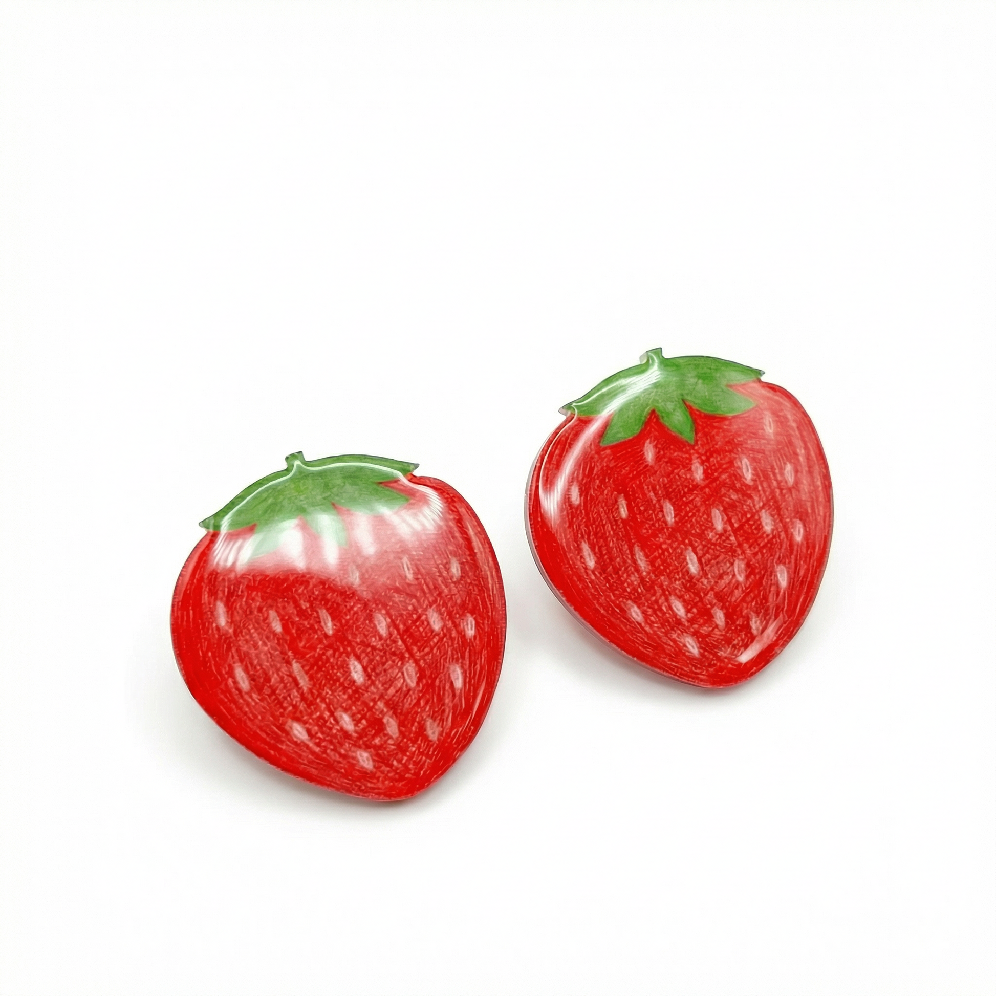 cute strawberry earrings with hypoallergenic titanium posts - nickel-free for sensitive ears, cute gift
