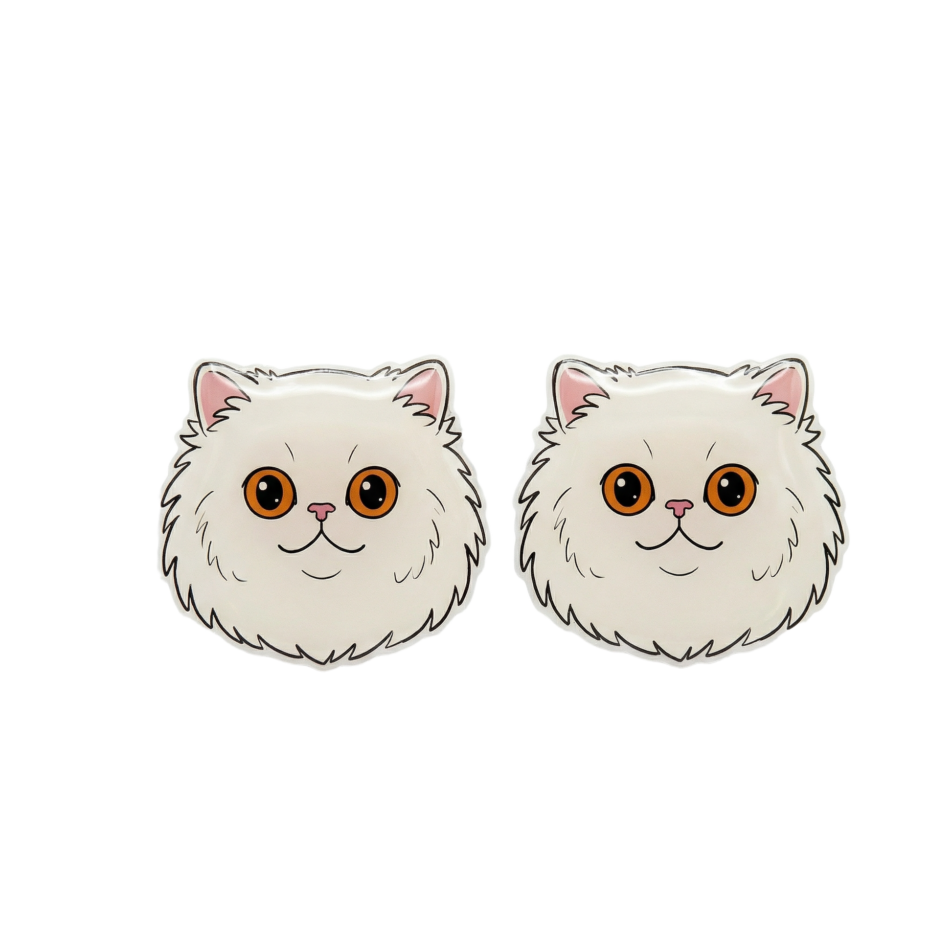 white persian cat titanium stud earringss with hypoallergenic titanium posts - nickel-free for sensitive ears, cute gift