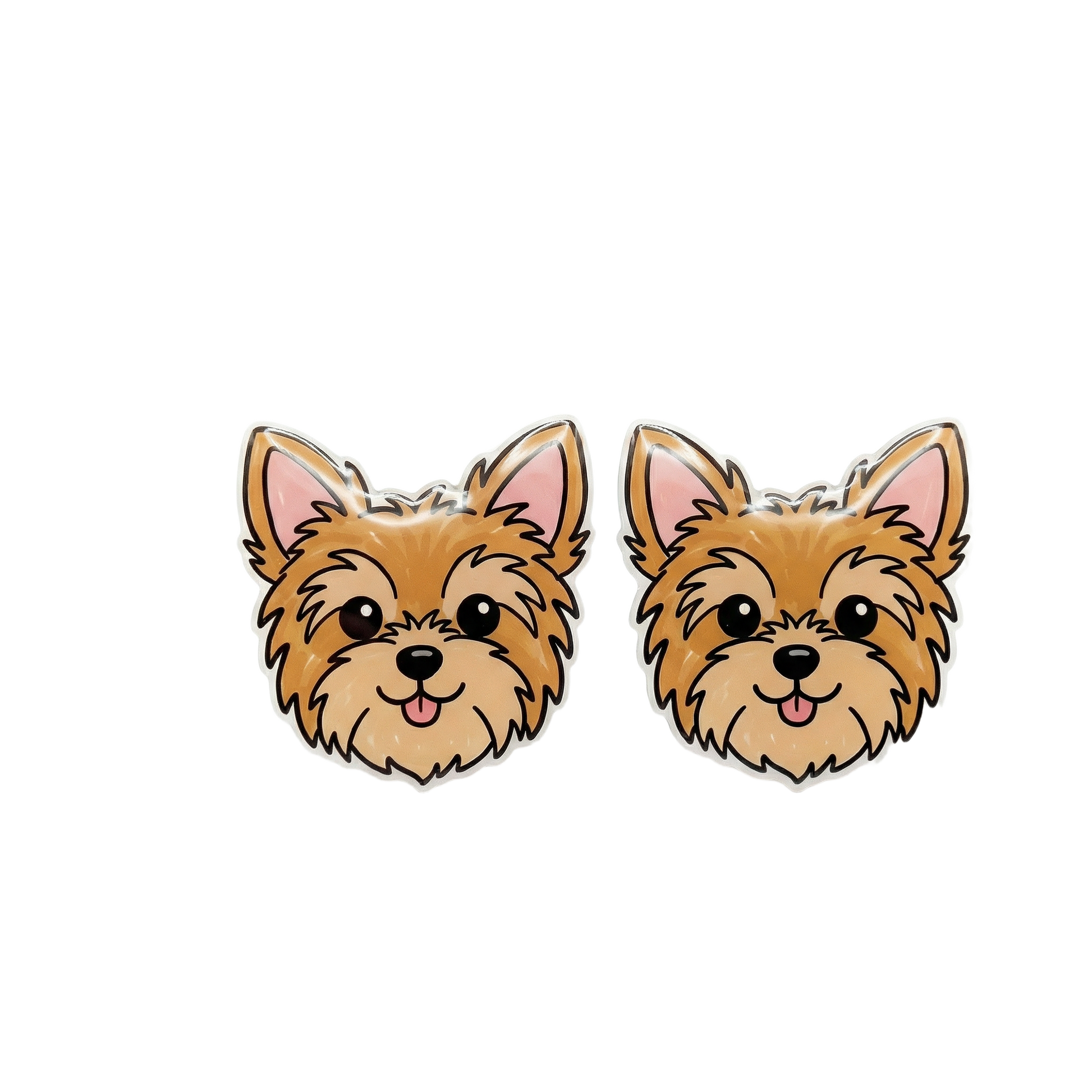 yorkshire terrier tan titanium stud earringss with hypoallergenic titanium posts - nickel-free for sensitive ears, cute gift