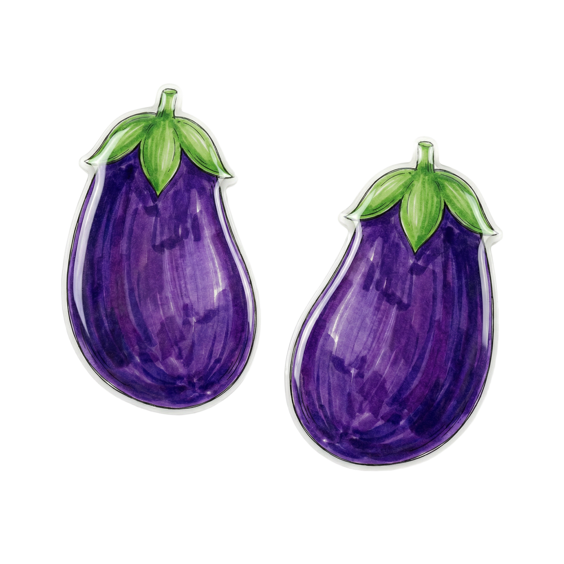 eggplant stud earrings with hypoallergenic titanium posts - nickel-free for sensitive ears, cute gift