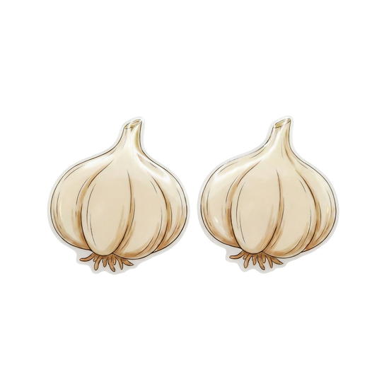 garlic stud earrings with hypoallergenic titanium posts - nickel-free for sensitive ears, cute gift