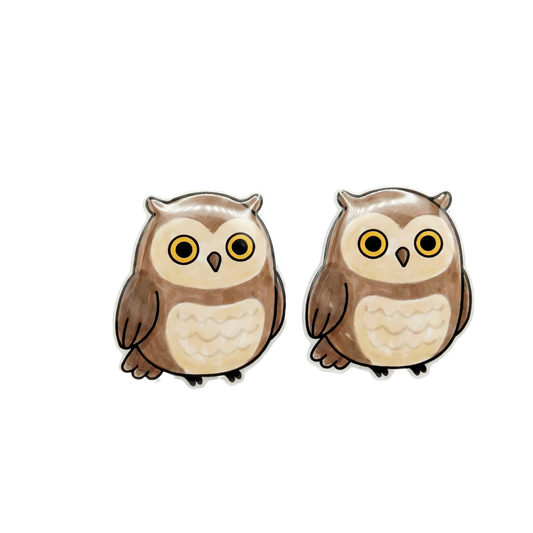 owl stud earrings with hypoallergenic titanium posts - nickel-free for sensitive ears, cute gift