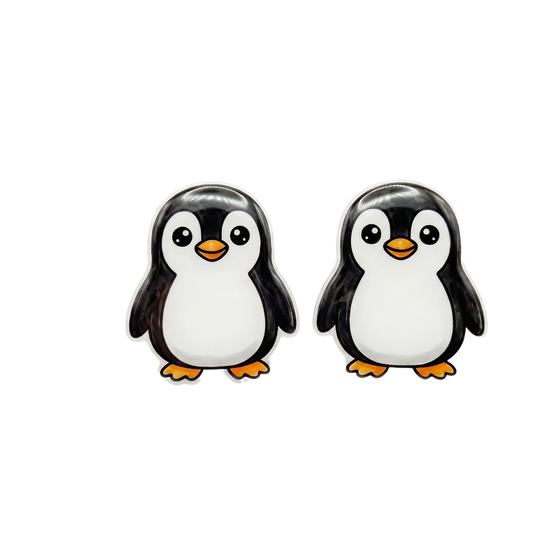 penguin stud earrings with hypoallergenic titanium posts - nickel-free for sensitive ears, cute gift