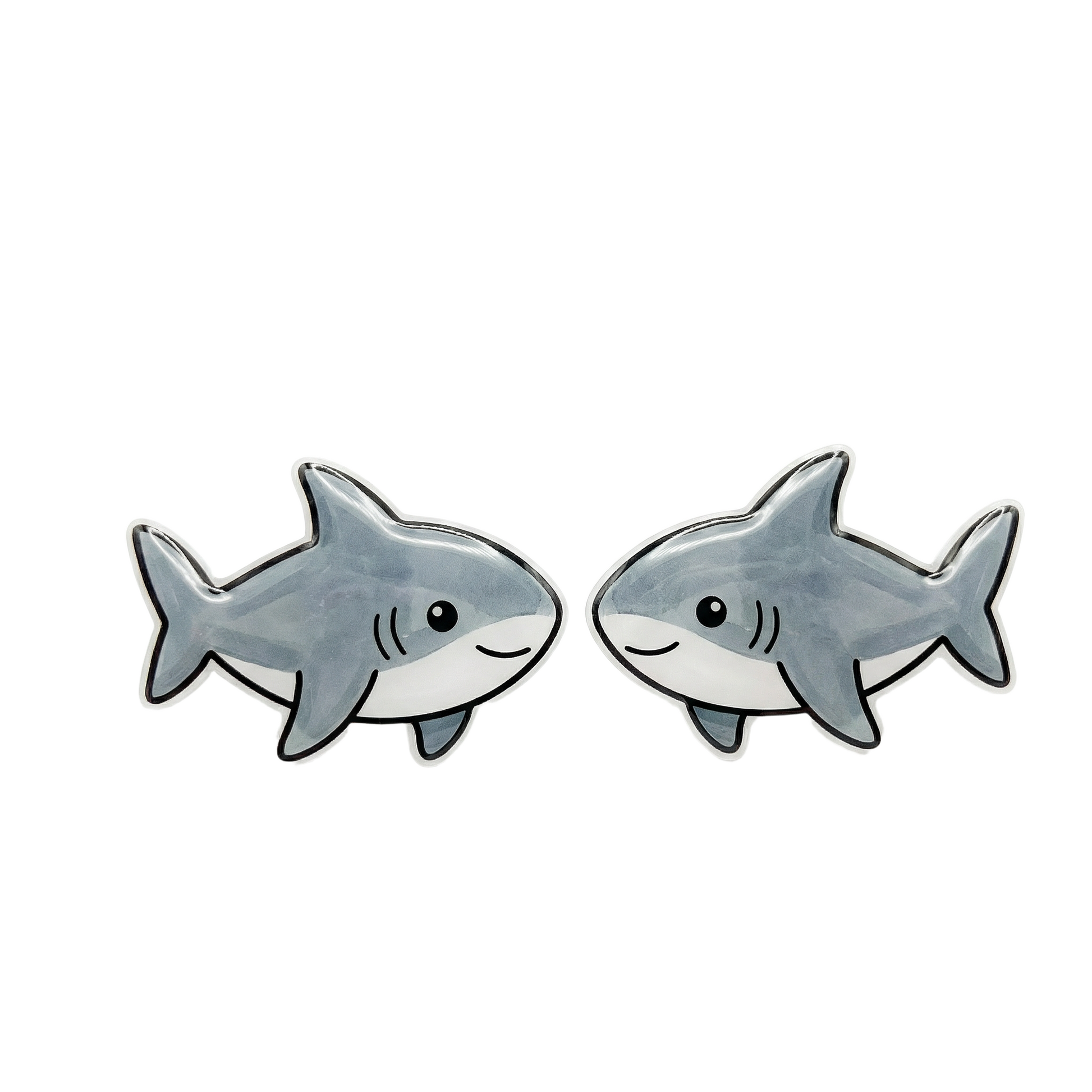shark-titanium-stud-earrings stud earringss with hypoallergenic titanium posts - nickel-free for sensitive ears, cute gift